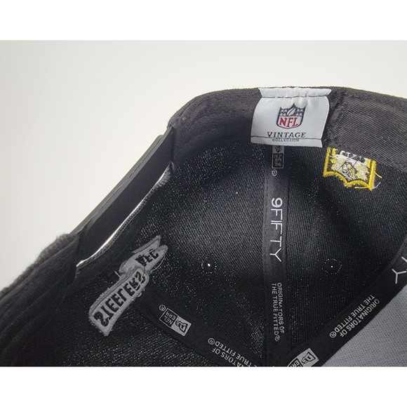 Pittsburgh Steelers New Era Adjustable NFL Hat Black Vintage Patch Snapback Cap. - Picture 9 of 9